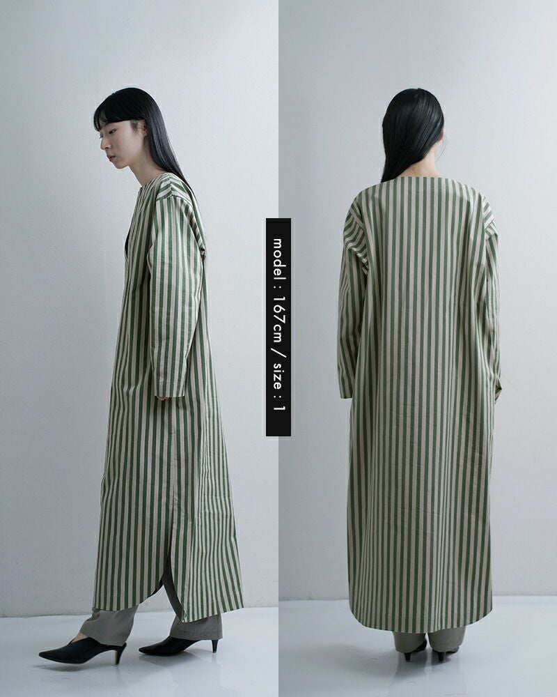 30%OFF】LOEFF ロエフ コットン ストライプ スリットネック シャツ