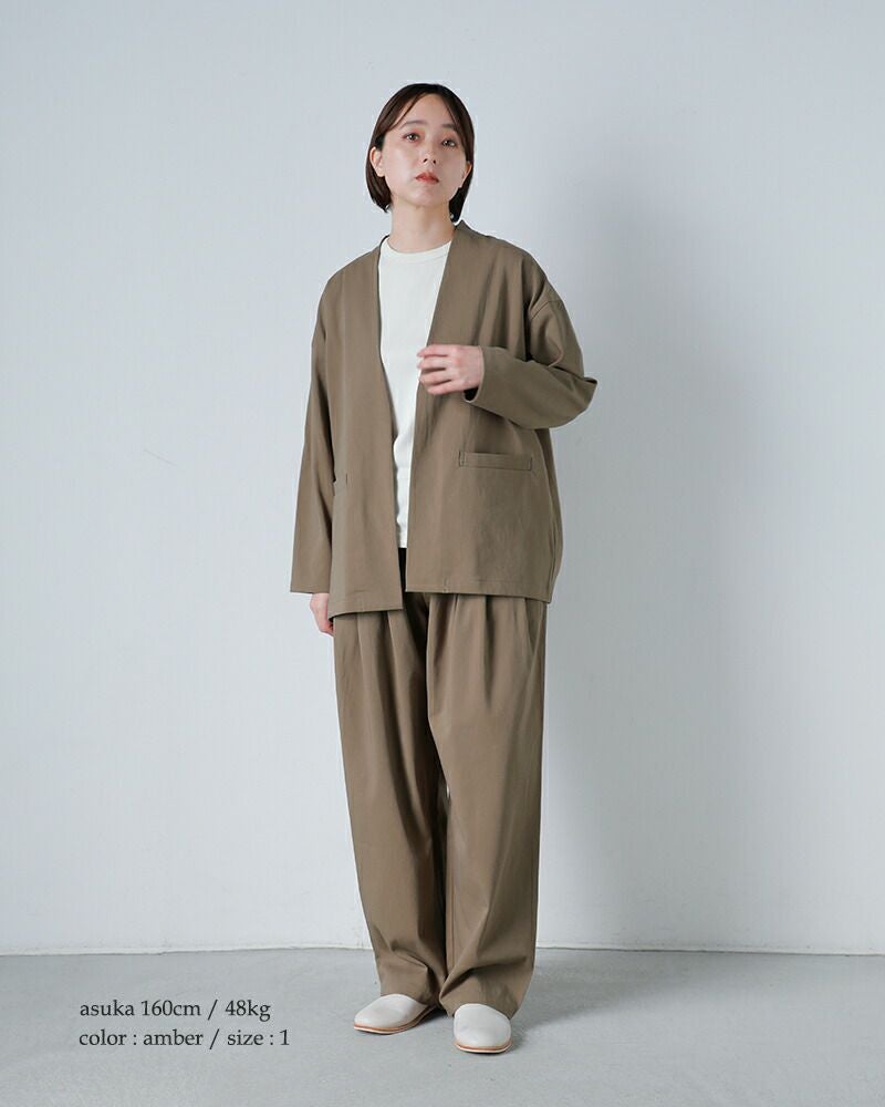 evam eva エヴァムエヴァ コットン タック ワイド パンツ e261t060