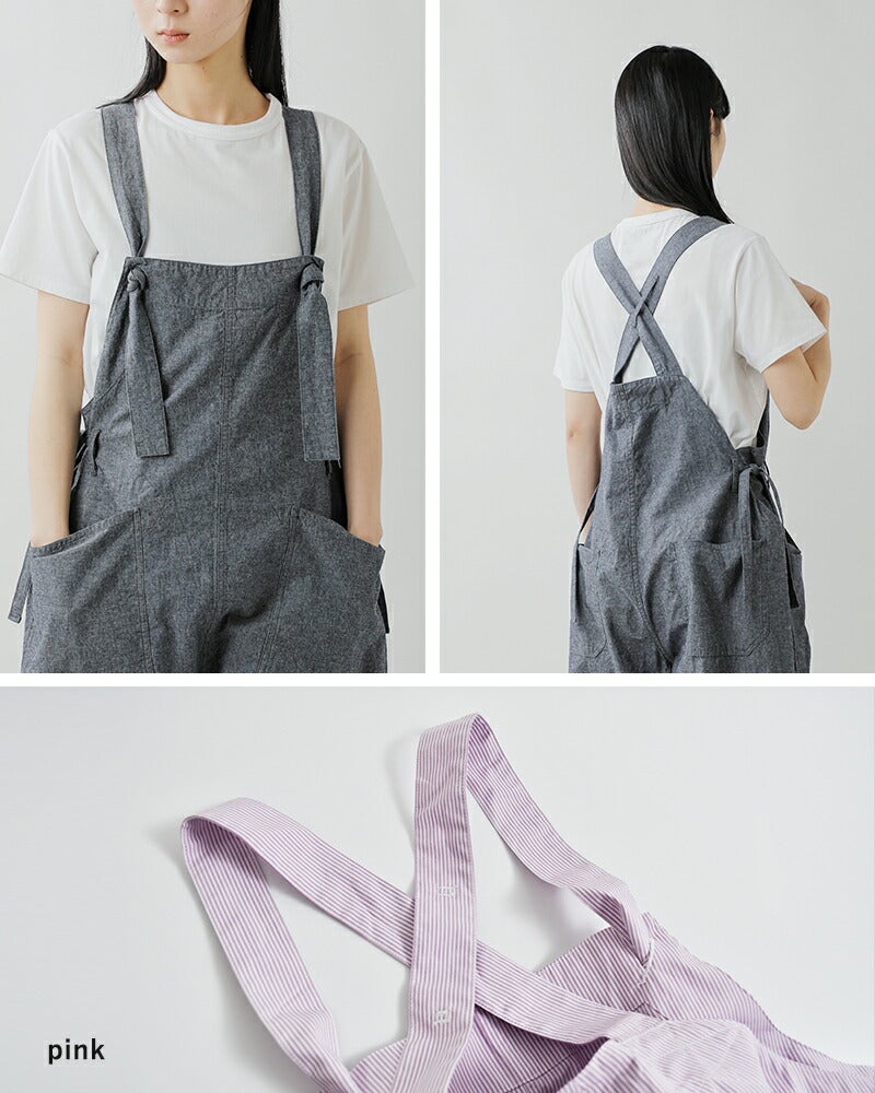 LENO リノ コットン ウエストサイドリボン サロペット SALOPETTES leno