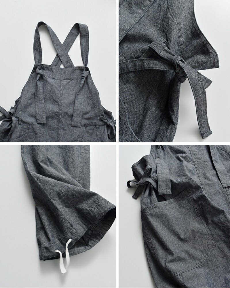 LENO リノ コットン ウエストサイドリボン サロペット SALOPETTES leno