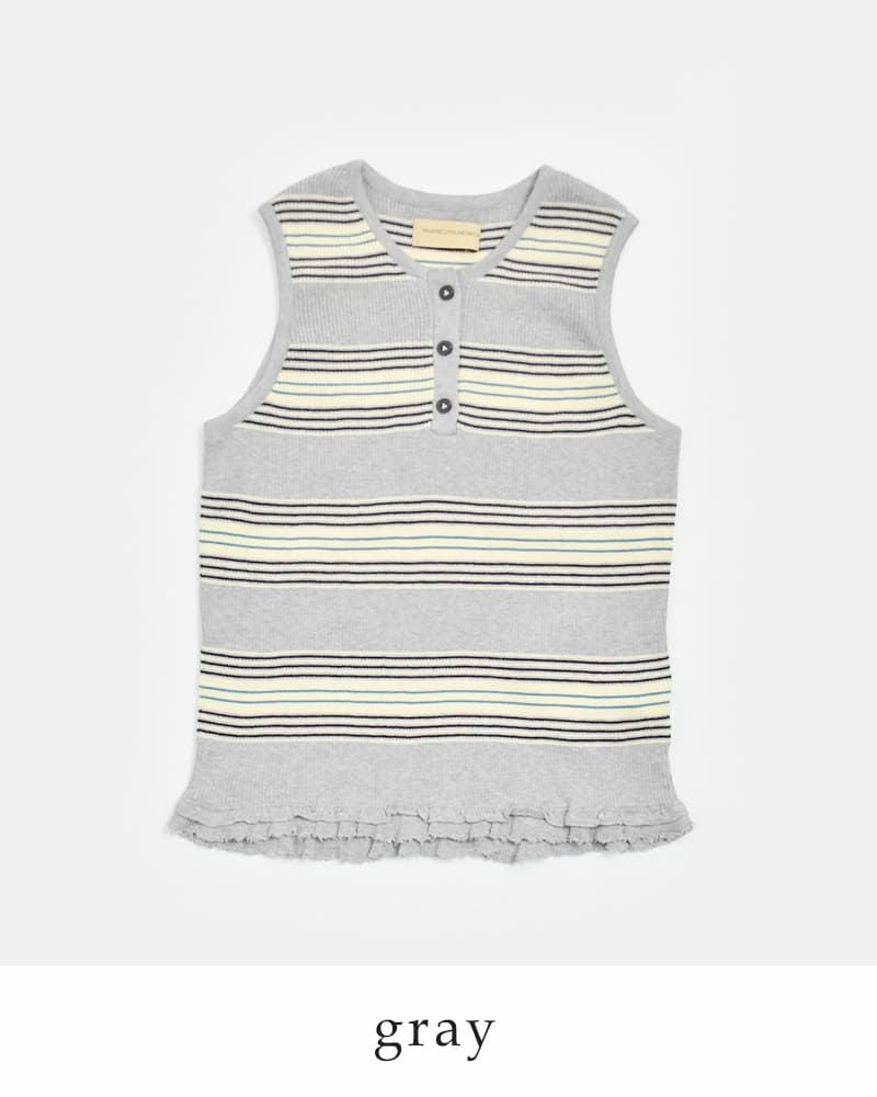 AKANE UTSUNOMIYA アカネウツノミヤ コットン ノースリーブ 裾フリル