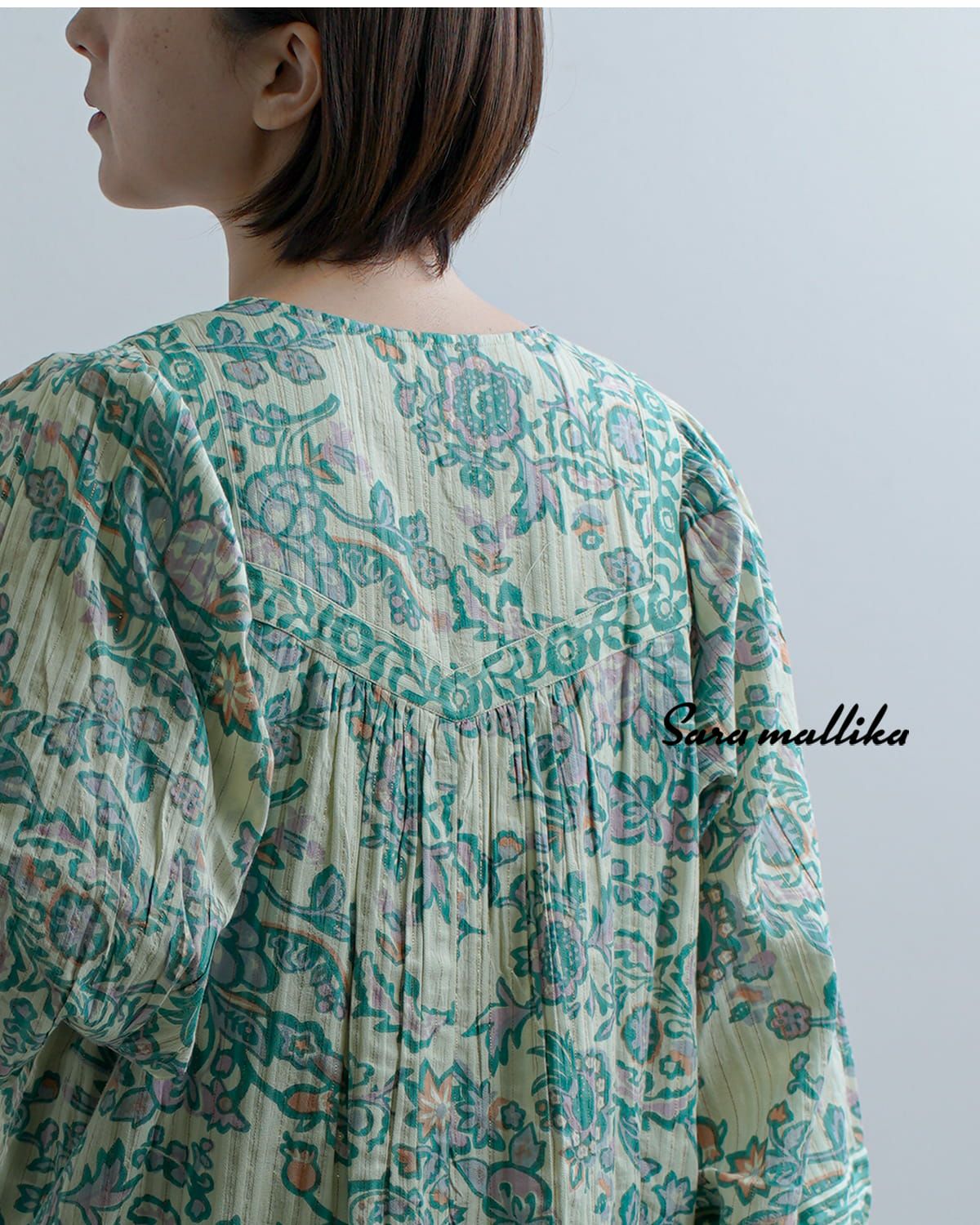 SARA MALLIKA/サラマリカ  ジャガード ペイズリー プリント シャツ クーポン対象】Sara Mallika サラマリカ コットン ペイズリー 花柄