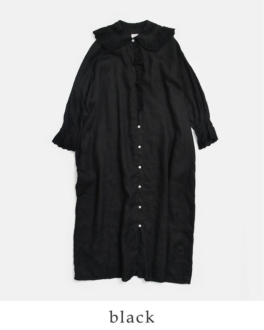 Gauze# ameri ANTIQUE FRILL ONE PIECE ガーゼ Gauze# ガーゼ リネンアンティーク フリルワンピース ameri ANTIQUE