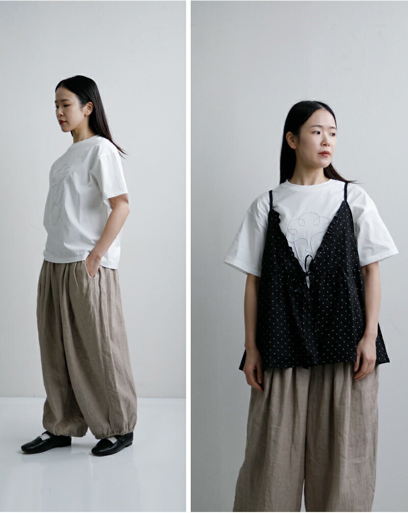 Gauze# ガーゼ コットン アート Tシャツ ART T-SHIRT g1167 レディース