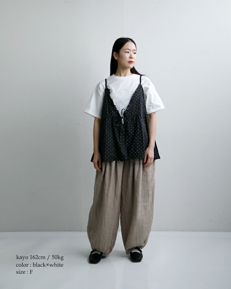 クーポン対象】Gauze# ガーゼ ラミーリネン 2way スモールドット