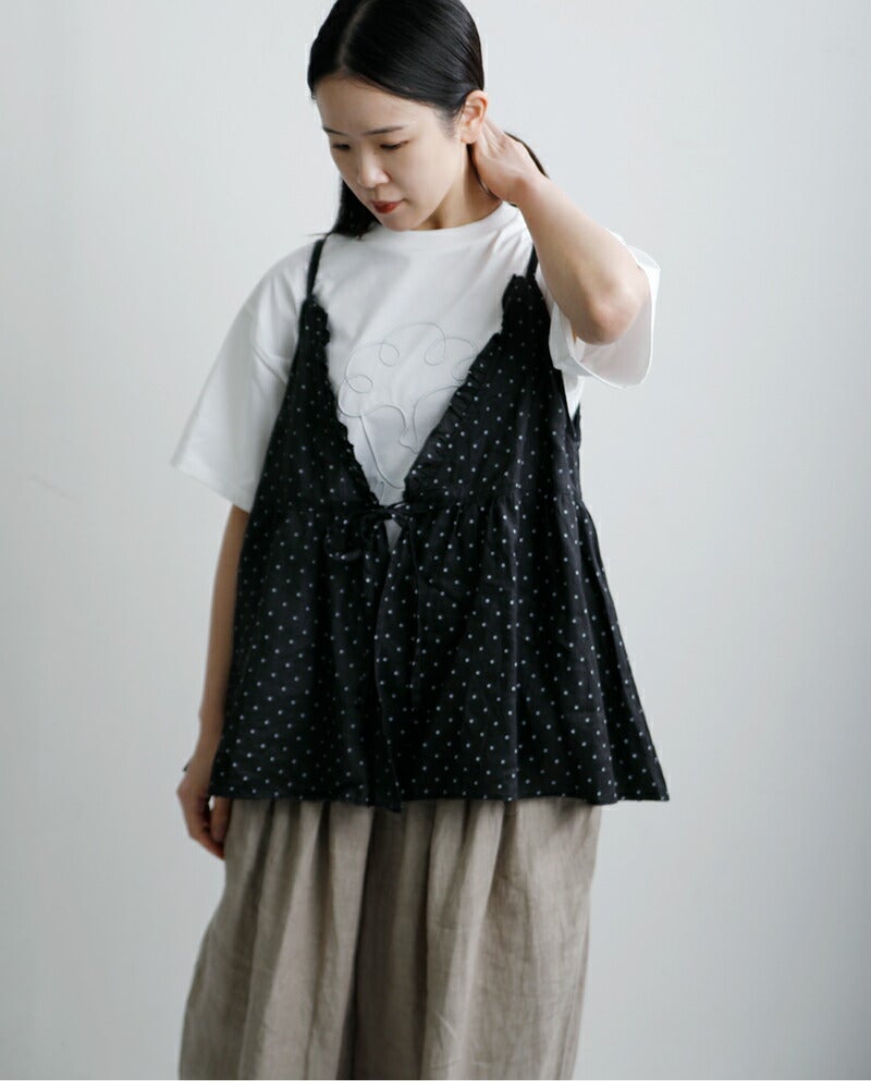 Gauze# ガーゼ ラミーリネン 2way スモールドット カシュクール