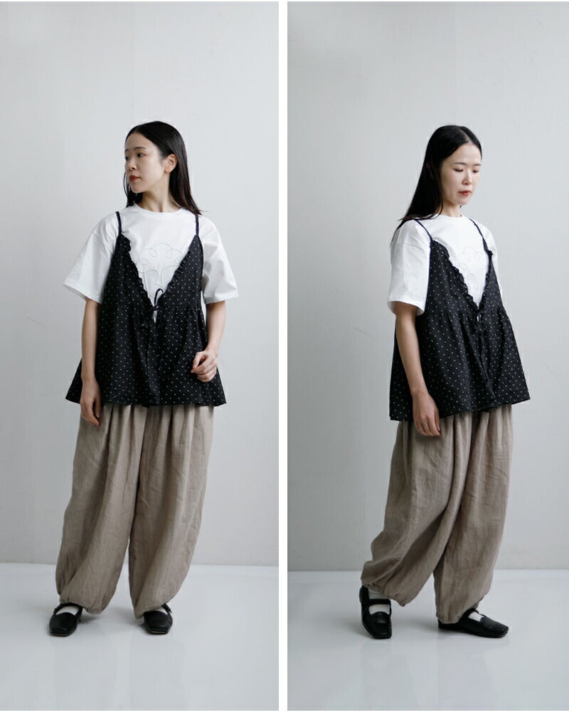 Gauze# ガーゼ ラミーリネン 2way スモールドット カシュクール