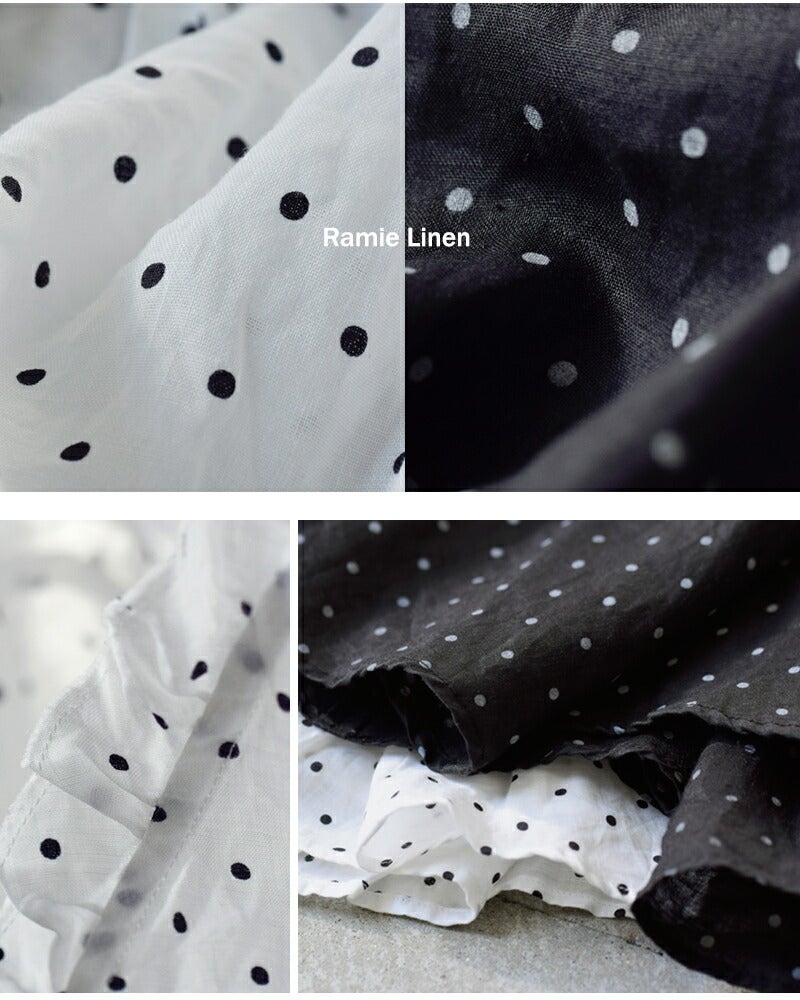 Gauze# ガーゼ ラミーリネン 2way スモールドット カシュクール