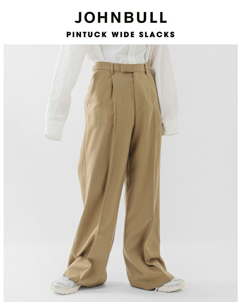 Johnbull ジョンブル ピンタック ワイド スラックス パンツ jl261p03