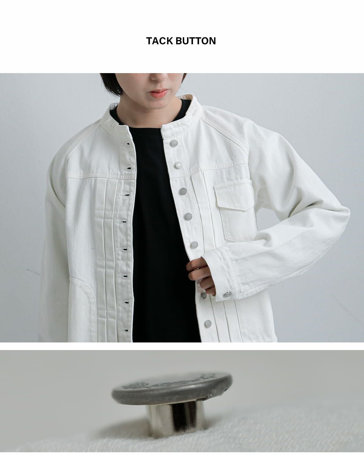 Si-Si-Si スースースー デニム バンドカラー ジャケット BASIC DENIM