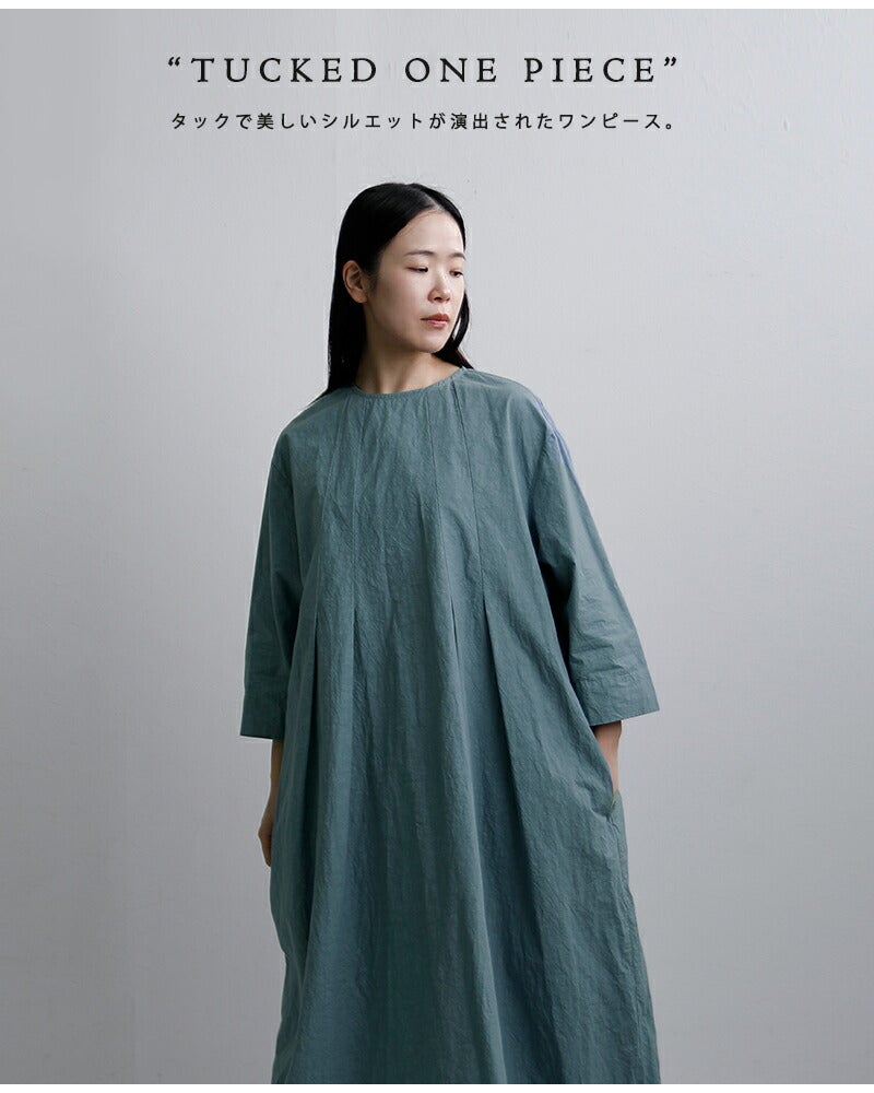 30%OFF】ROBE de PEAU ローブデポー コットンリネン タック ワンピース
