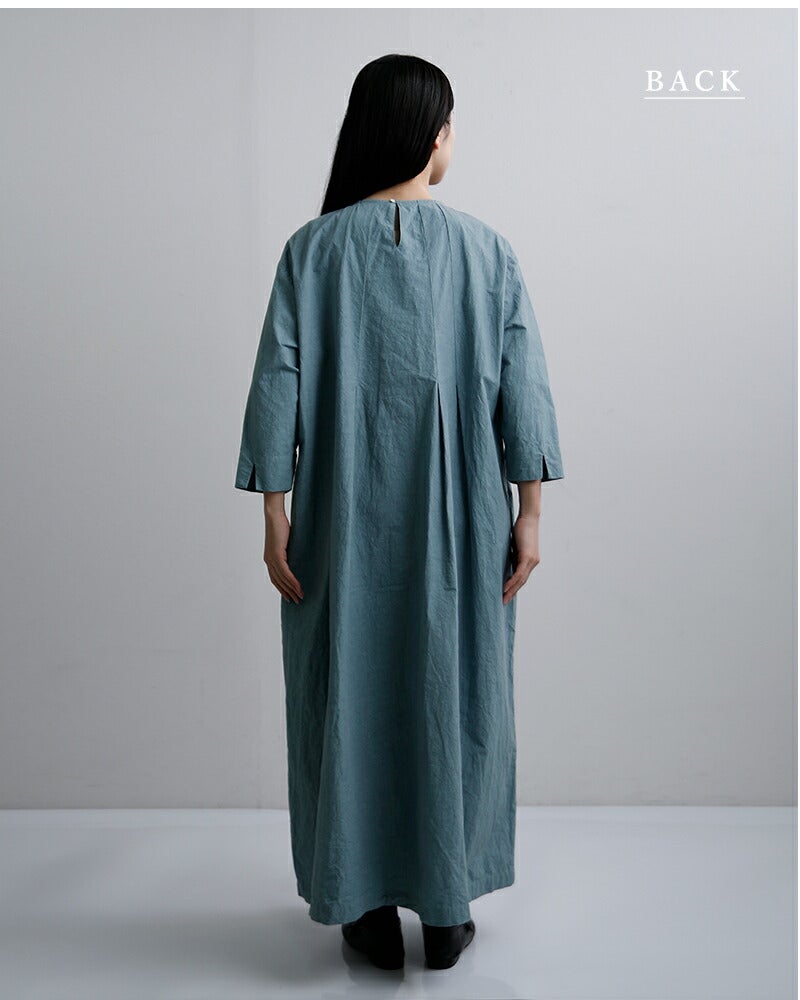 ROBE de PEAU ローブデポー コットンリネン タック ワンピース “TUCKED