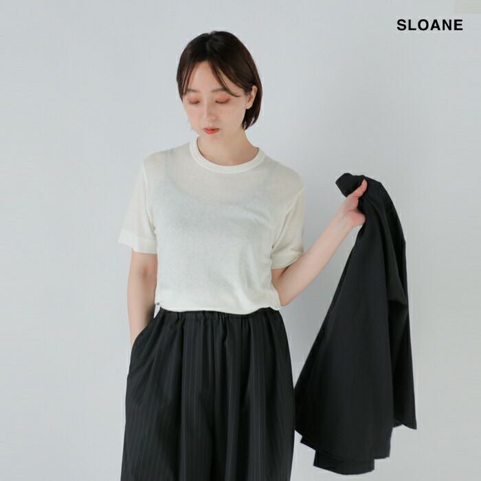 SLOANE スローン コットンシルク 半袖 Tシャツ sl10s-t1148 レディース