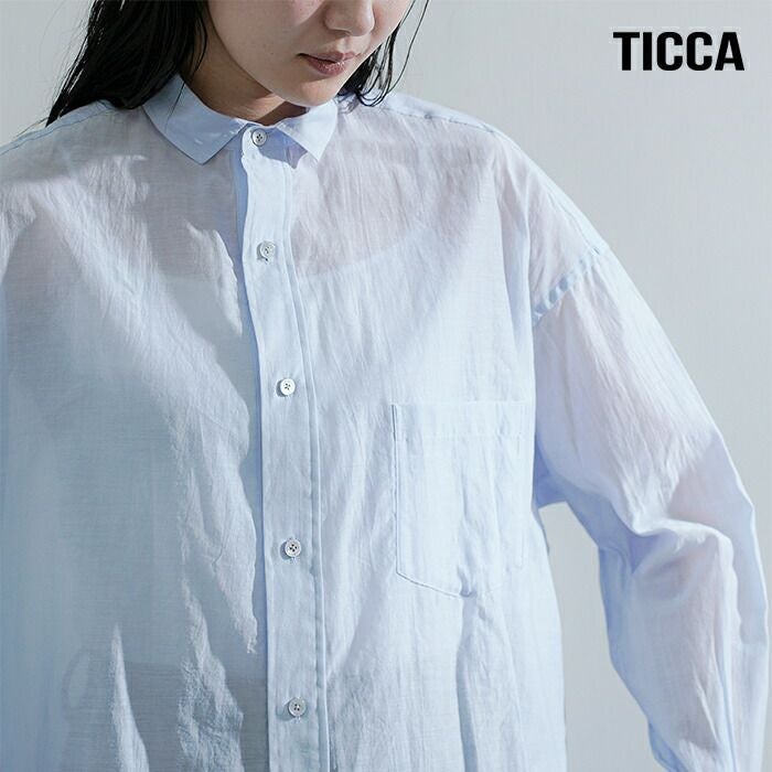 クーポン対象】TICCA ティッカ コットンシルク スクエア ビッグシャツ