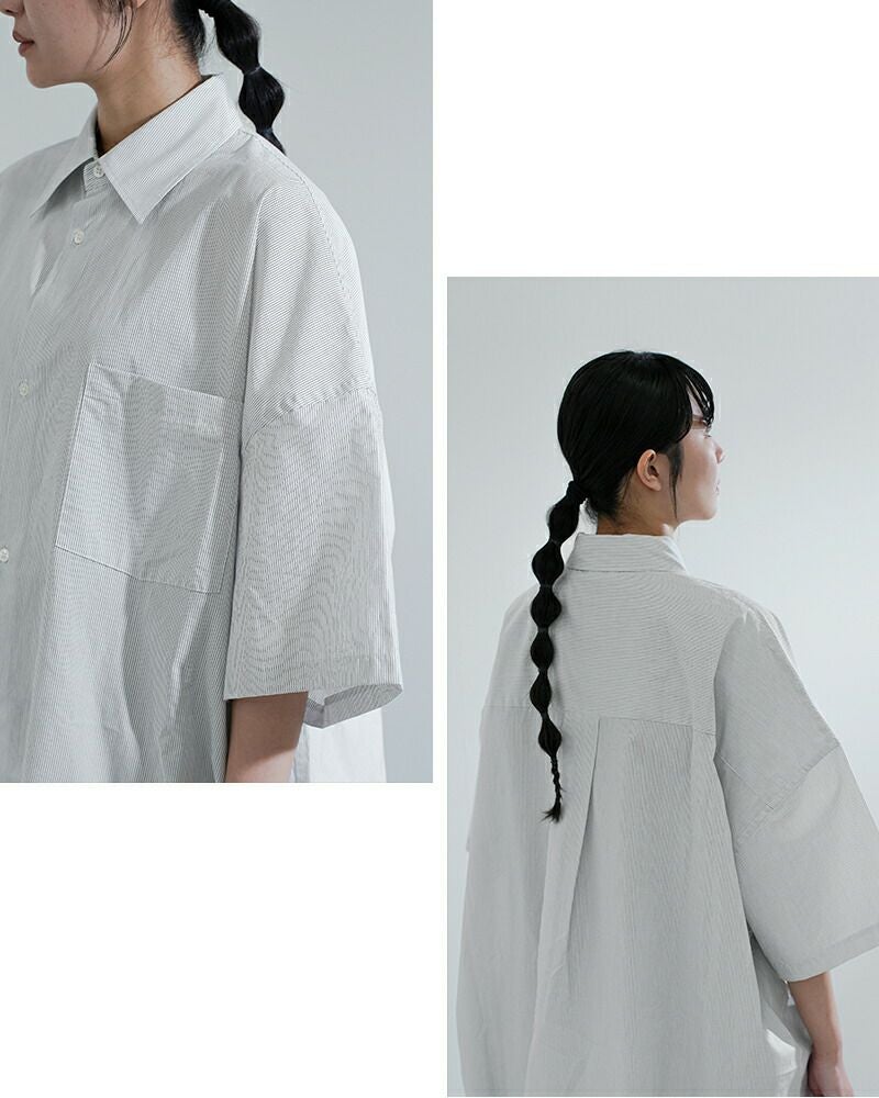 VOAAOV ノーカラーブラウス VOAAOV（ヴォアーブ） シャツ 「VOAAOV」BIO TWILL No Sleeve Shirt