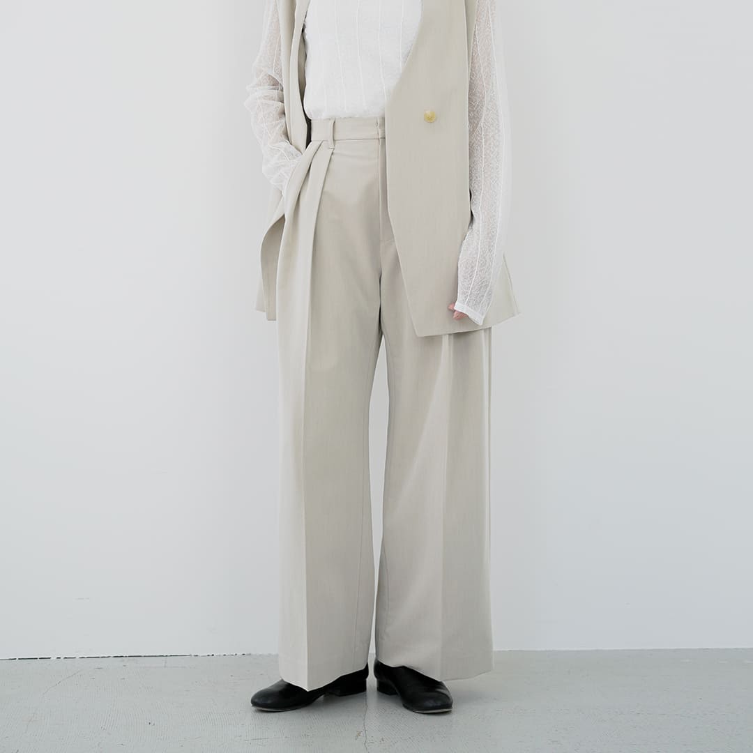 3こ1】【30%OFF】MANOF マノフ ベルト付き タックイン ワイドパンツ