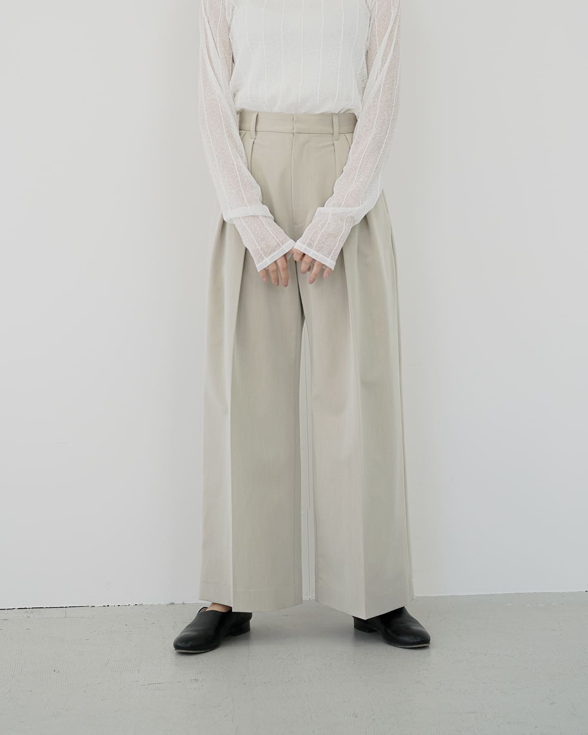 3こ1】【30%OFF】MANOF マノフ ベルト付き タックイン ワイドパンツ