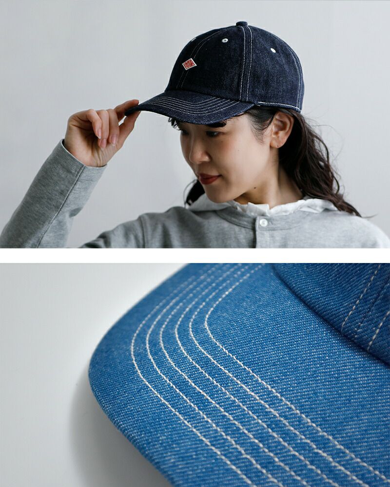 BEEDEN デニム スタッズ キャップ 帽子 ネイビー DANTON ダントン デニム 6パネル キャップ dt-h0227ymn ユニセックス