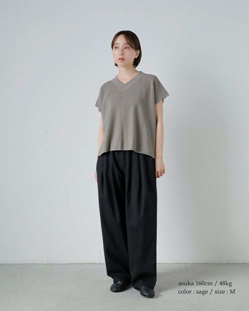 evam eva ラミーコットンVネックプルオーバー✴︎美品 クーポン対象】evam eva エヴァムエヴァ コットン ラミー Vネック