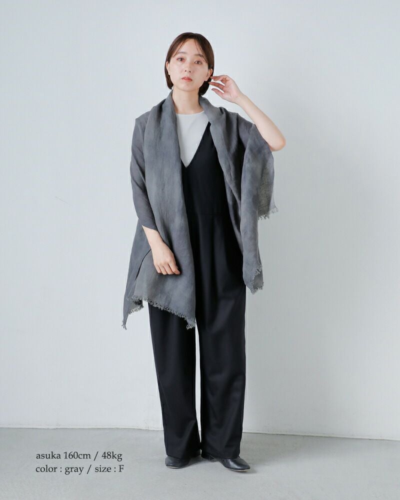 美品❤️evam eva ストール　ロングストール　生成り　コットン evam eva エヴァムエヴァ コットン リネン ボカシ ストール e261z065