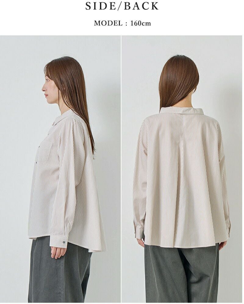 2025SS ケレン KELEN FLANNFRENCH バックフレアブラウス ｜ベージュ トップス シャツ ストライプ【2400014775891】 KELEN - 2025SS ケレン KELEN FLANNFRENCH バックフレアブラウス