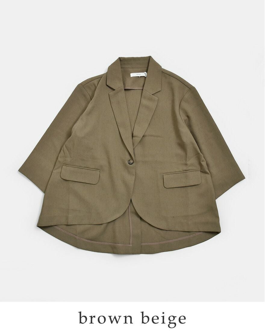 kelen ケレン リネン混ストレッチ テーラード バックフレア ジャケット