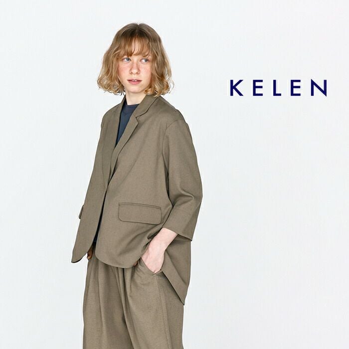クーポン対象】kelen ケレン リネン混ストレッチ テーラード バック