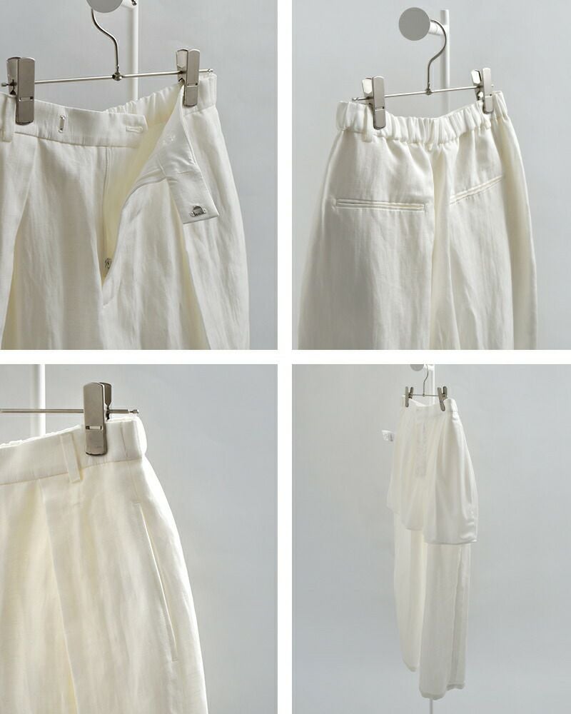 50%OFF】＆ DEAR アンドディアー オーバーラップ タック パンツ r