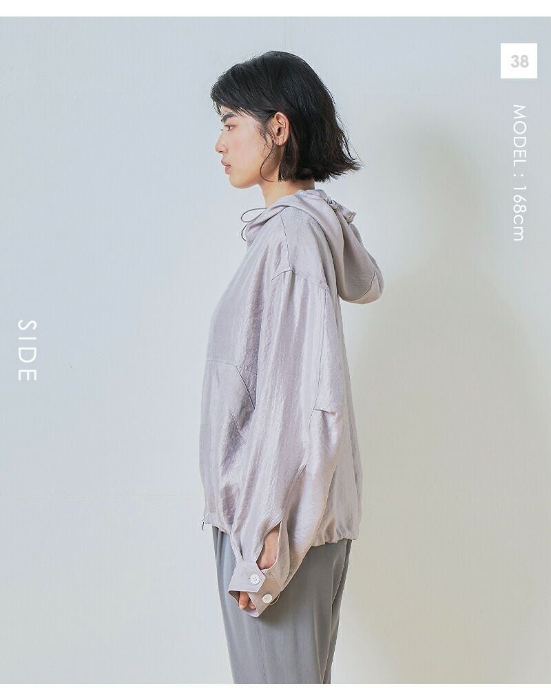 whyto ホワイト シャイニー フーディー ブルゾン “shiny hoodie