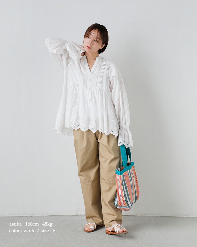 訳あり！ヌキテパ　コットンギャザーブラウス NE QUITTEZ PAS!（ヌキテパ） ne Quittez pas ブラウス Cotton Voile