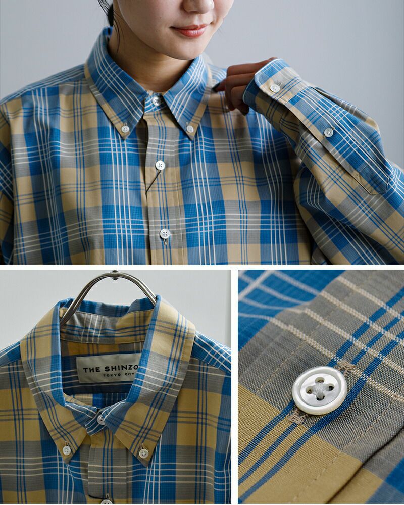 【美品】2025SS　シンゾーン　ツイルチェック　シャツ　ベージュ　F TWILL PLAID SHIRT – Shinzone