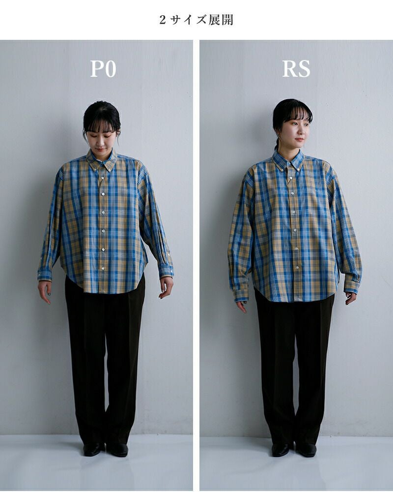 シンゾーン チェックシャツ Shinzone シンゾーン チェック ダディシャツ CHECK DADDY SHIRT