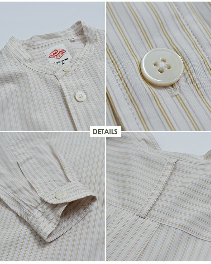 新品タグ付き＊DANTON コットンポプリンレギュラーシャツ 34 グレー DANTON ダントン コットンポプリン バンドカラー シャツ dt-b0341rpl
