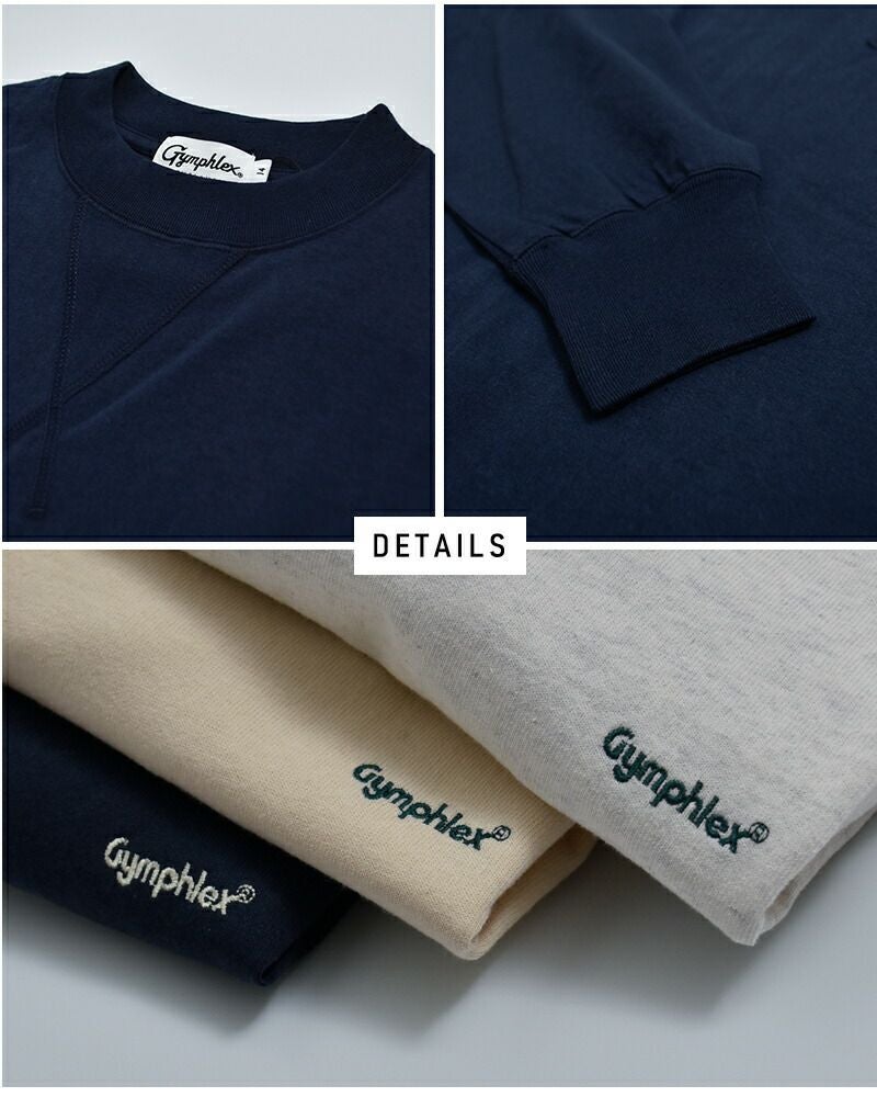 50%OFF】Gymphlex ジムフレックス コットン天竺 ワイド クルーネック