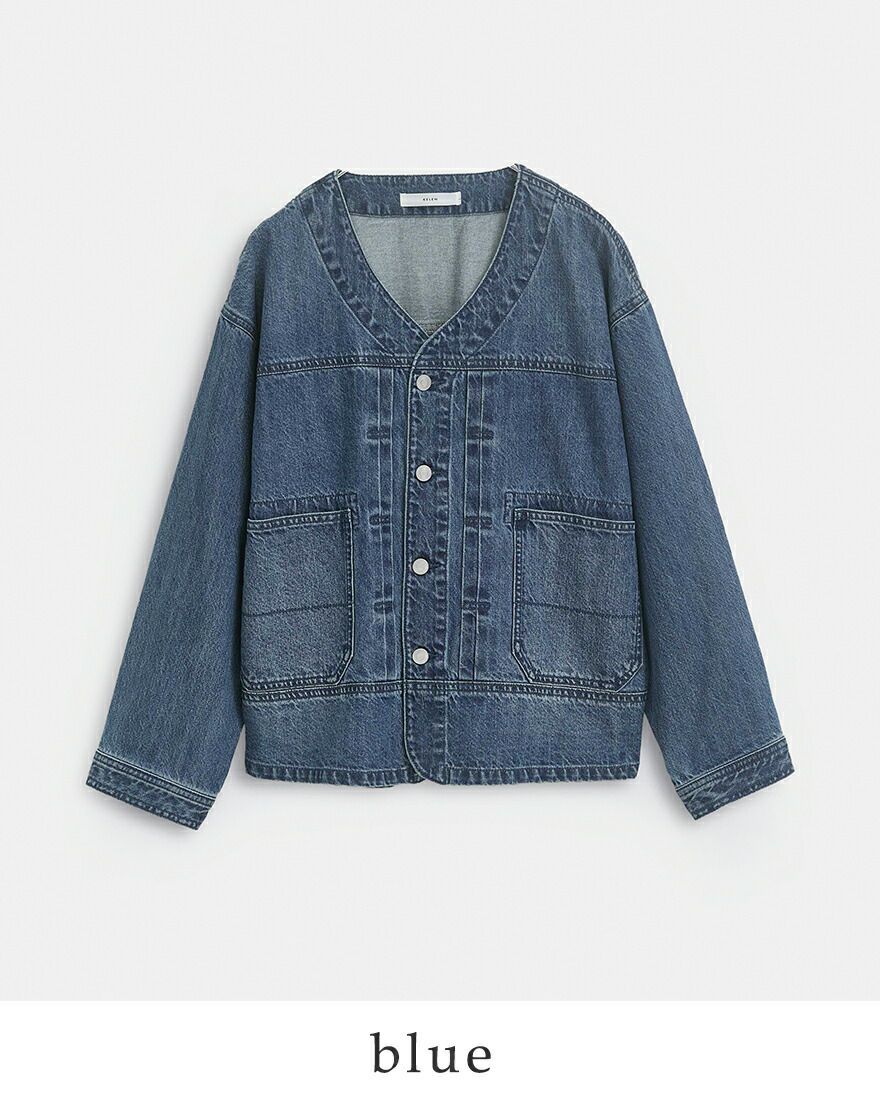 デニム Vネックジャケット kelen ケレン Vネックデザイン デニム ジャケット “JEY” lkl26hjk2086