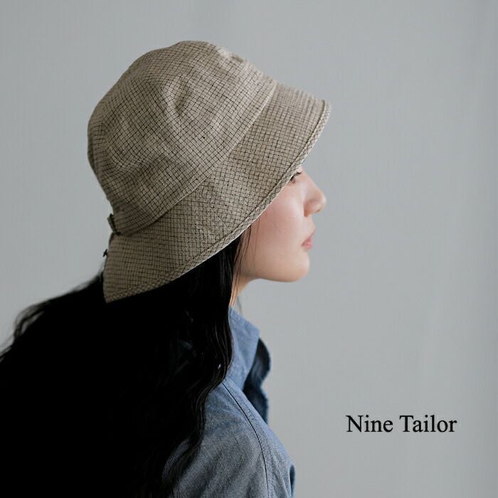 ナインテイラーaranciato別注コットンリネンパイピングハット クーポン対象】Nine Tailor ナインテイラー コットンリネン ハット