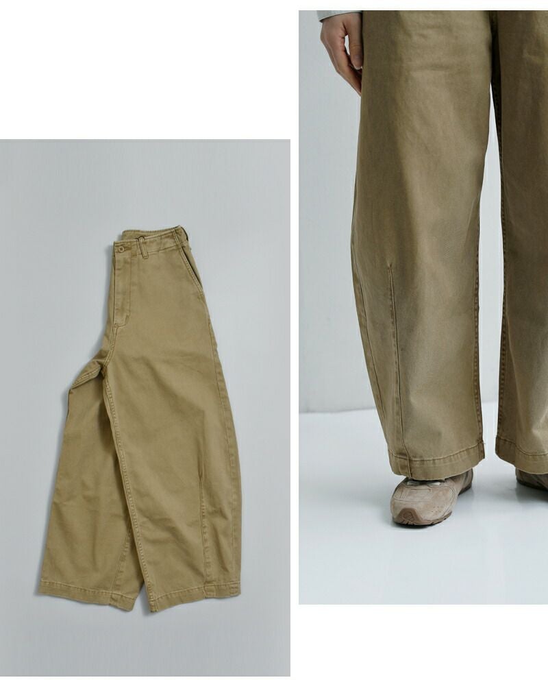 kha:ki カーキ コットン オーバル ワイドトラウザーパンツ “OVAL WIDE