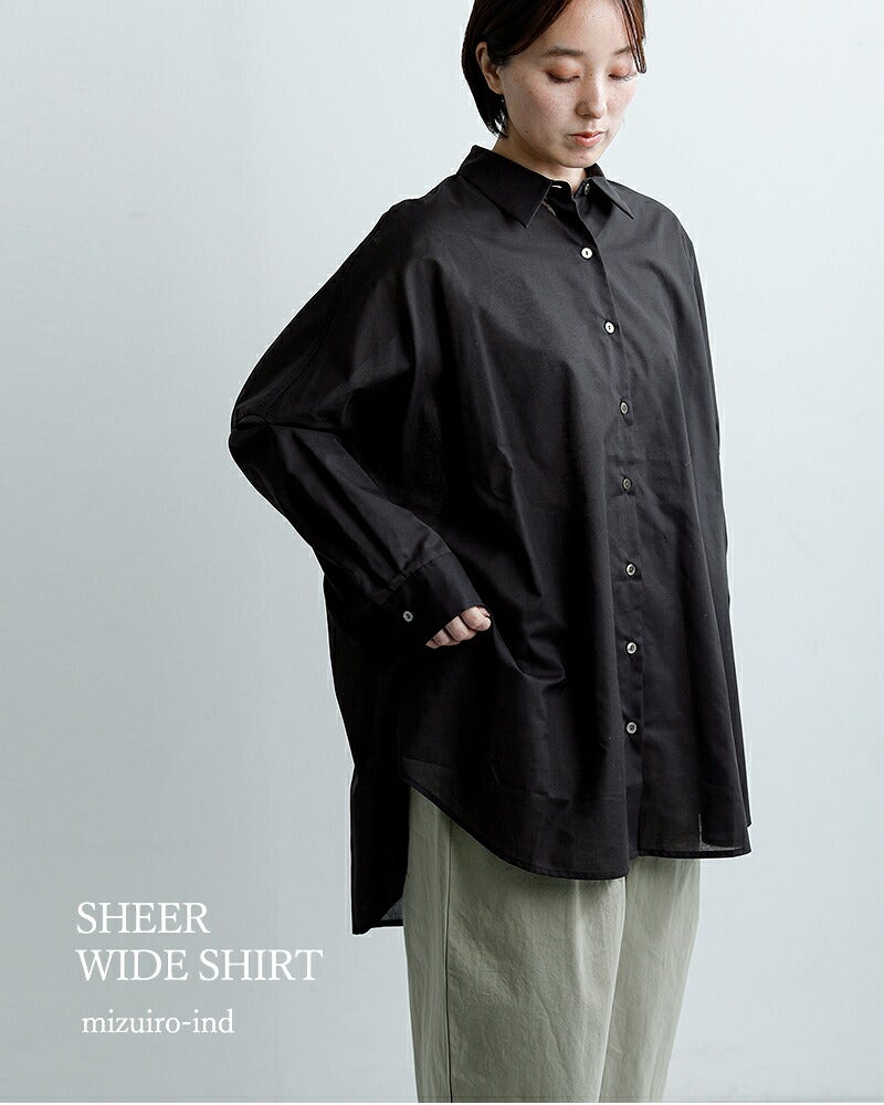 mizuiro ind ミズイロインド シアー ワイド シャツ 1-230162