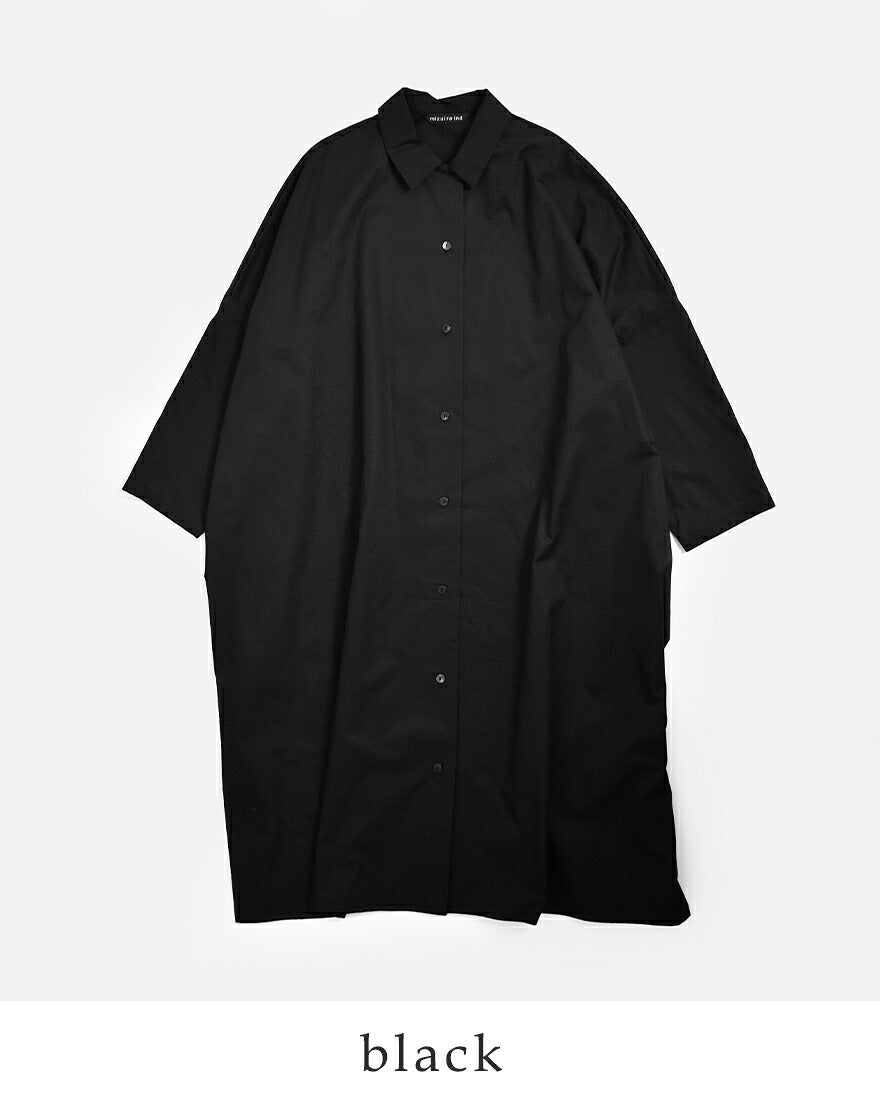 3こ1】【30%OFF】mizuiro ind ミズイロインド コットン ワイド シャツ