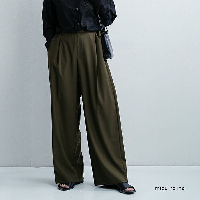 クーポン対象】mizuiro ind ミズイロインド ツータック スラックス