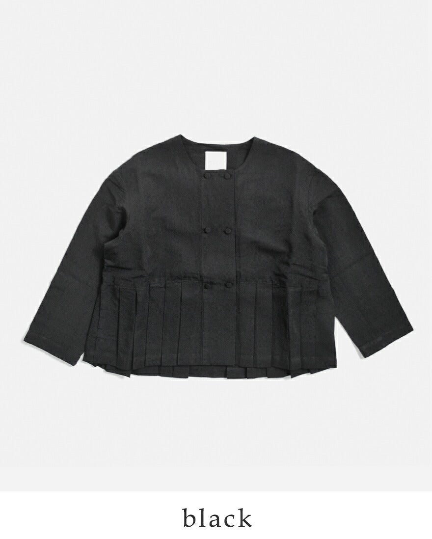 MAGALI マガリ ハイカウントコットンリネン ダブルボタン ジャケット
