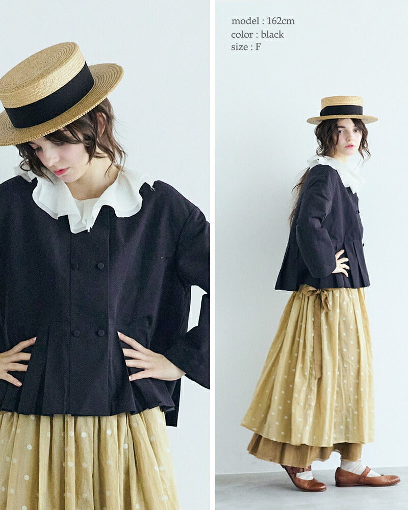 MAGALI マガリ ハイカウントコットンリネン ダブルボタン ジャケット