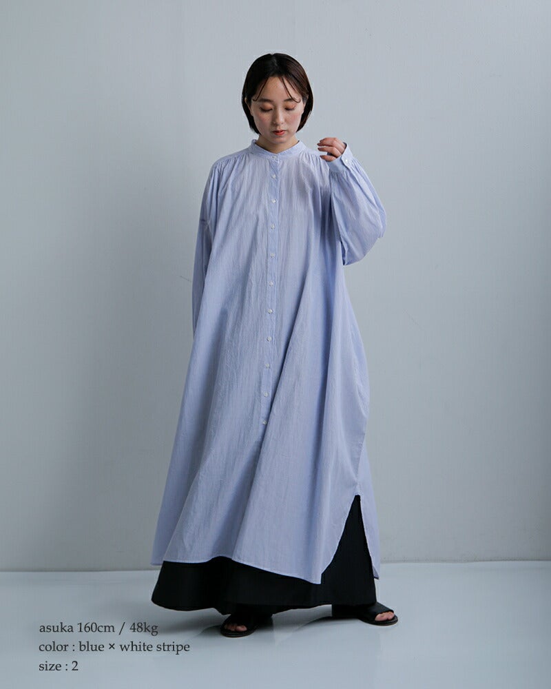 3こ1】【40%OFF】SOIL ソイル コットンボイル ストライプ バンドカラー