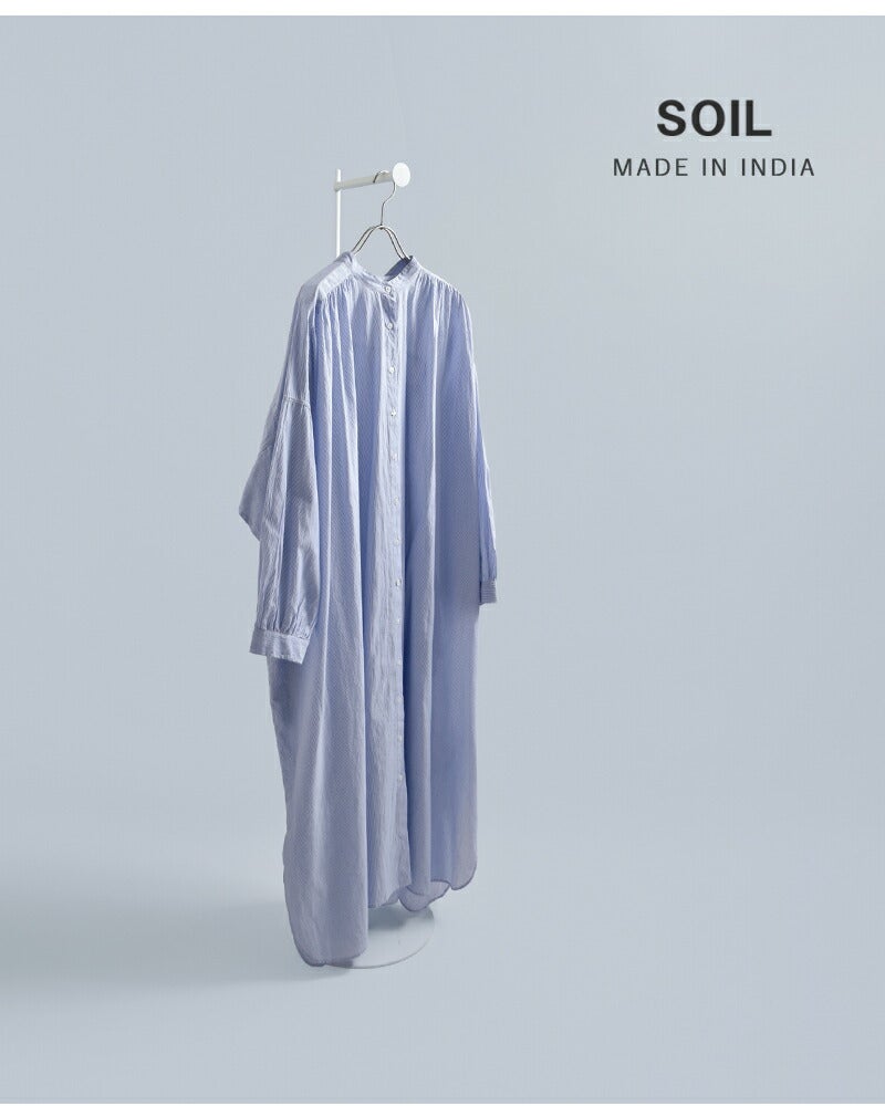 30%OFF】SOIL ソイル コットンボイル ストライプ バンドカラー