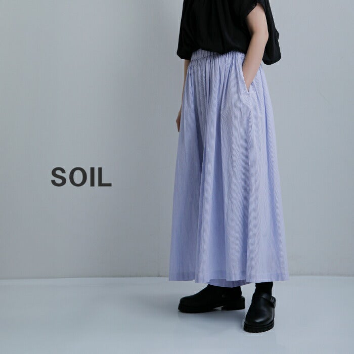 SOIL ソイル コットンボイル ストライプ キュロット nsl26015