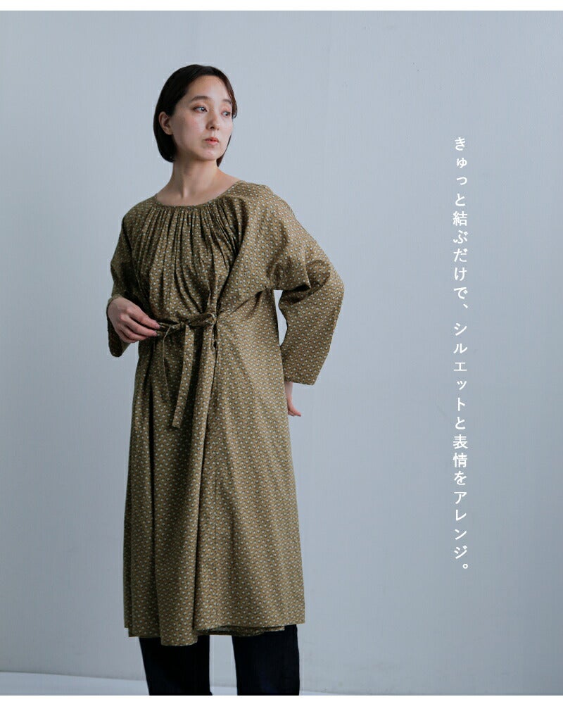 SOIL ソイル コットンボイル スモールフラワープリント 2way ギャザー