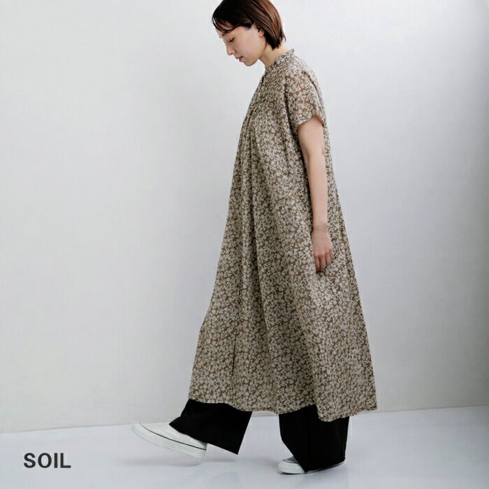 SOIL ソイル コットンボイル ツートーン フラワープリント バンド