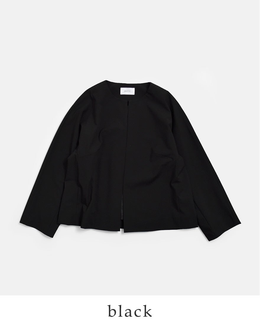 FEKETE ノーカラーウールシャギージャケット XS アイボリー FEKETE（フェケテ）の「NO COLLAR WOOL SHAGGY JACKET / ノーカラー
