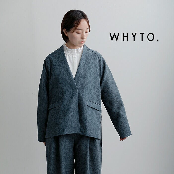 3こ1】【40%OFF】whyto ホワイト ジャガード スリット オーバーサイズ