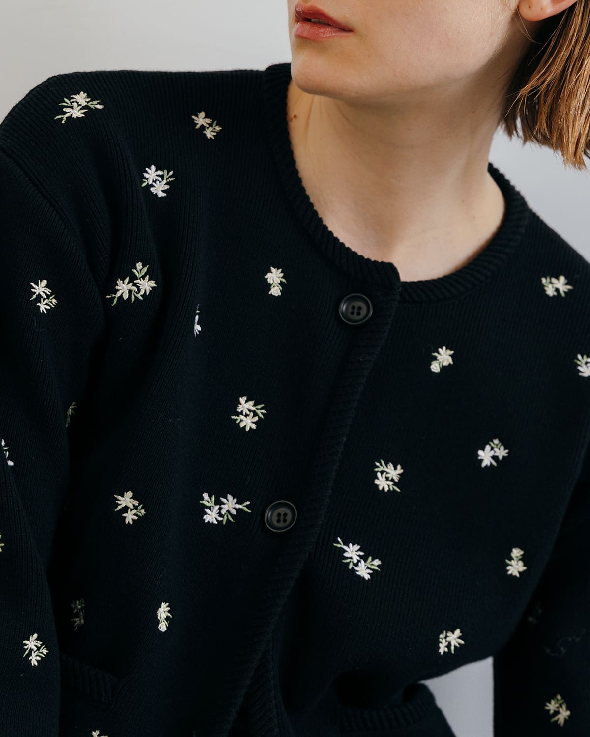 CREDONA クレドナ フラワー 刺繍 カーディガン FLOWER EMBROIDERY CD